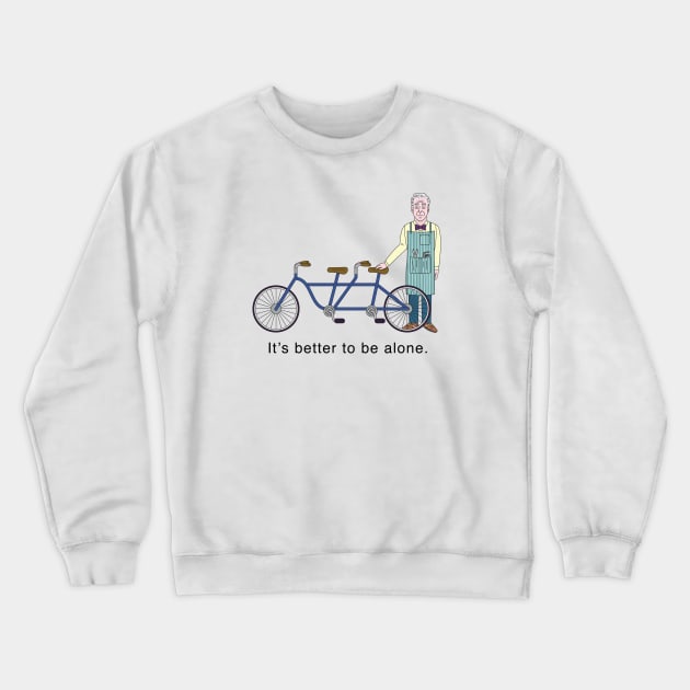 JD Salinger's Tandem Bicycle Crewneck Sweatshirt by arterikas